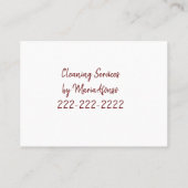 Visitekaartjes, schoonmaakdiensten Visitekaartjes (Achterkant)