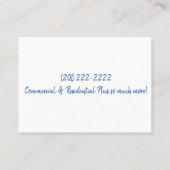 Visitekaartjes, schoonmaakster visitekaartje (Achterkant)