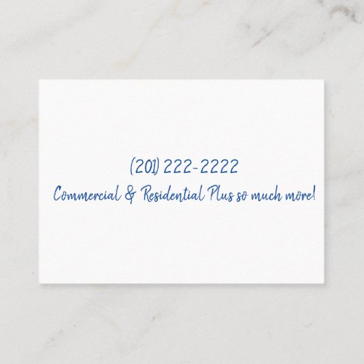 Visitekaartjes, schoonmaakster visitekaartje (Achterkant)