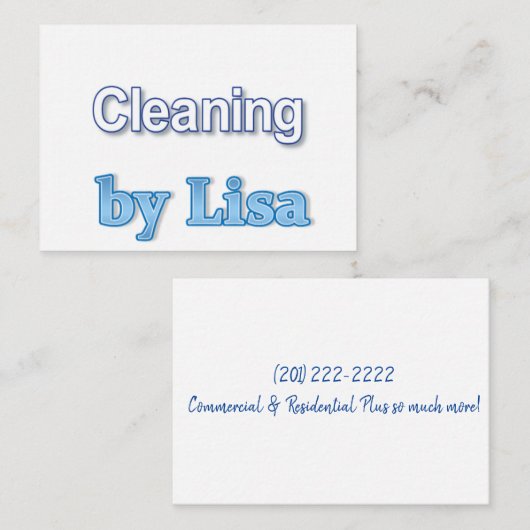 Visitekaartjes, schoonmaakster visitekaartje (Voorkant / Achterkant)