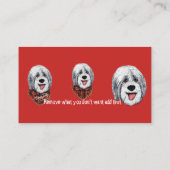 visitekaartjes Shaggy Collie Dog (Achterkant)