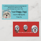 visitekaartjes Shaggy Collie Dog (Voorkant / Achterkant)