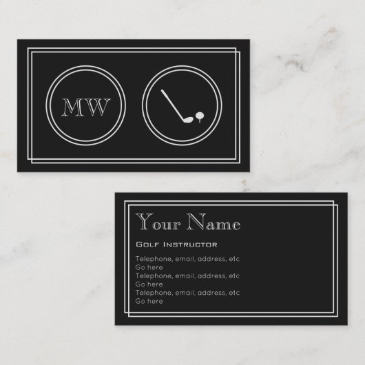 visitekaartjes "Silent Movie" Golf Instructor (Voorkant / Achterkant)
