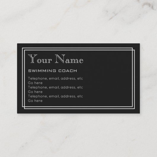 visitekaartjes "Silent Movie"-zweminstructeur (Achterkant)