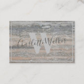 Visitekaartjes - Silver Travertine Vein Monogram (Voorkant)