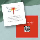 Visitekaartjes Sjabloon Waterverf Rode libel