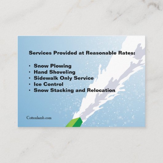 Visitekaartjes sneeuwruimen (Achterkant)