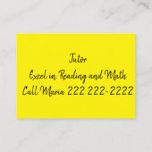 Visitekaartjes, Taakdiensten Lezen en Wiskunden Visitekaartje (Achterkant)