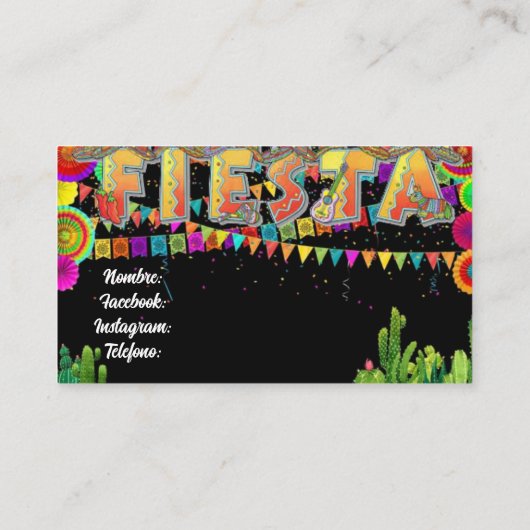 Visitekaartjes Tacos (Achterkant)