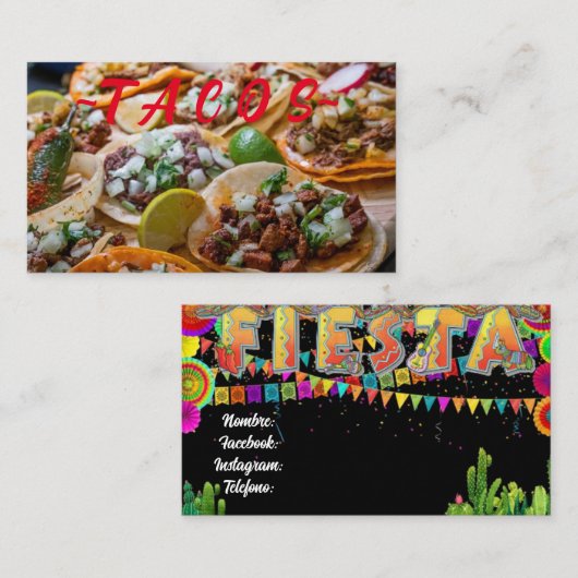 Visitekaartjes Tacos (Voorkant / Achterkant)