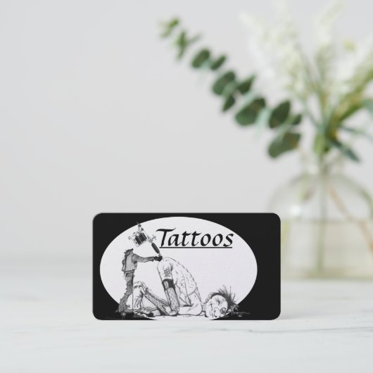 Visitekaartjes tattoo Sjabloon (Staand voorkant)