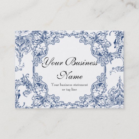 visitekaartjes - Toile Damask Swirl Floral Baroque (Voorkant)