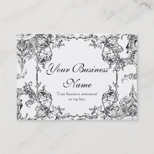 visitekaartjes - Toile Damask Swirl Floral Baroque (Voorkant)