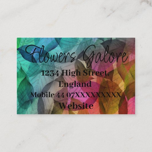 Visitekaartjes - Transparant blad Design2 (Achterkant)