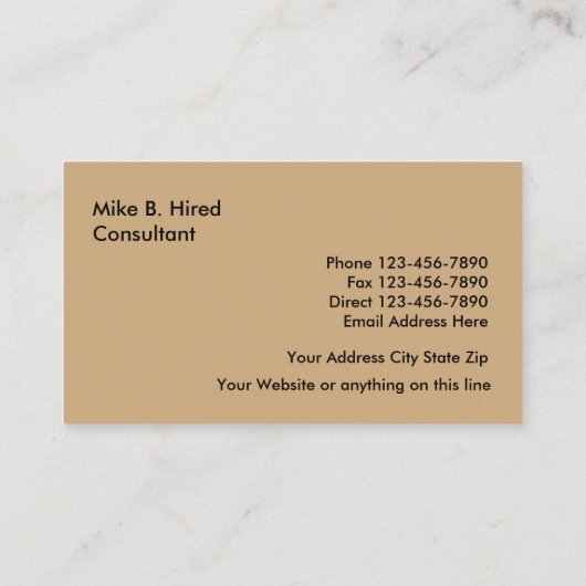 Visitekaartjes uitzendbureau (Achterkant)