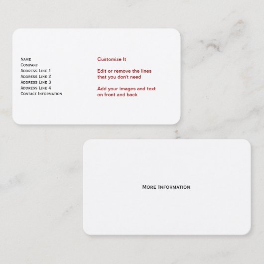 Visitekaartjes van aandelen van lage kwaliteit (Voorkant / Achterkant)