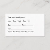 Visitekaartjes van aanstelling van dierenarts (Achterkant)