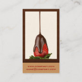 Visitekaartjes van aardbeien met chocolade (Achterkant)