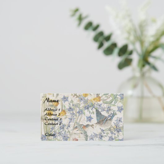 Visitekaartjes van audubon Bluebird Flowers (Staand voorkant)