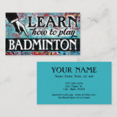 Visitekaartjes van Badminton Lessons - Blauw rood (Voorkant / Achterkant)