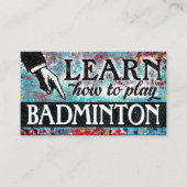 Visitekaartjes van Badminton Lessons - Blauw rood (Voorkant)