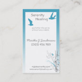 visitekaartjes van bamboe en blauwvogels (Achterkant)