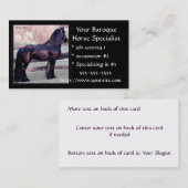 Visitekaartjes van barokpaarden (Voorkant / Achterkant)