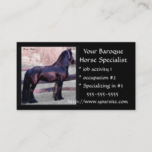 Visitekaartjes van barokpaarden (Voorkant)