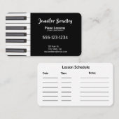 Visitekaartjes van Black Piano-leraar (Voorkant / Achterkant)