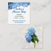 Visitekaartjes van blauwe hydrangea Vloertuinboor (Voorkant / Achterkant)