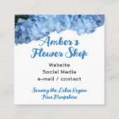 Visitekaartjes van blauwe hydrangea Vloertuinboor (Voorkant)