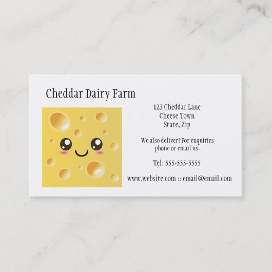 Visitekaartjes van Boerderijen van kaasmakerijen (Voorkant)