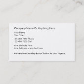 Visitekaartjes van Boston Terrier Dog (Achterkant)