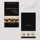 Visitekaartjes van bruine en zwarte perskoeken (Voorkant / Achterkant)