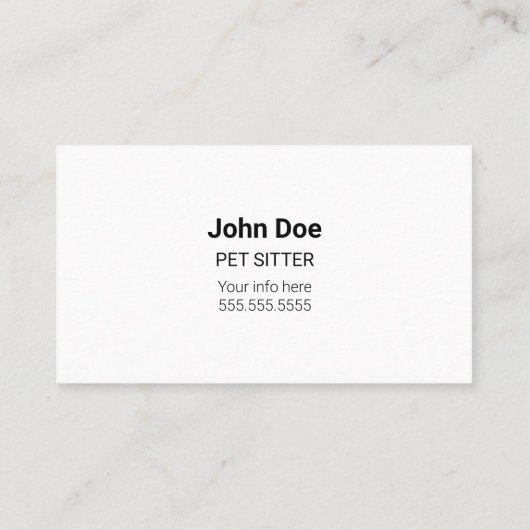 Visitekaartjes van Bulldog Pet Sitter (Achterkant)