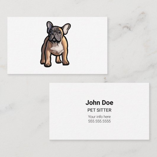 Visitekaartjes van Bulldog Pet Sitter (Voorkant / Achterkant)