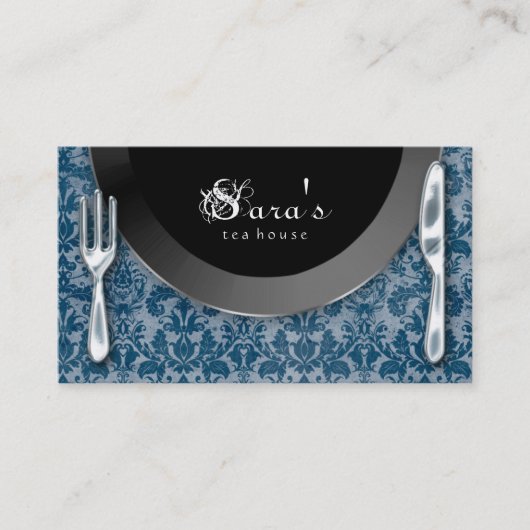 Visitekaartjes van catering Bord Blauw (Voorkant)