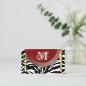 Visitekaartjes van catering Bord Rode Zebra (Staand voorkant)