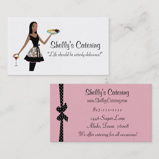 Visitekaartjes van catering Diva (Voorkant / Achterkant)