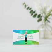 Visitekaartjes van cateringdame logo (Staand voorkant)