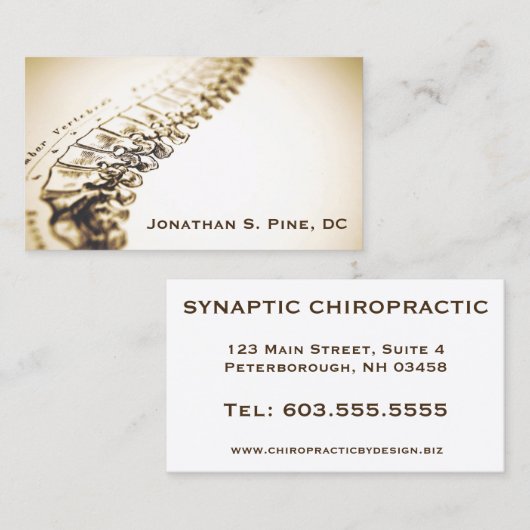 Visitekaartjes van chiropractor (Voorkant / Achterkant)
