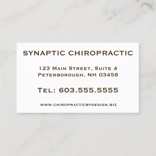 Visitekaartjes van chiropractor (Achterkant)