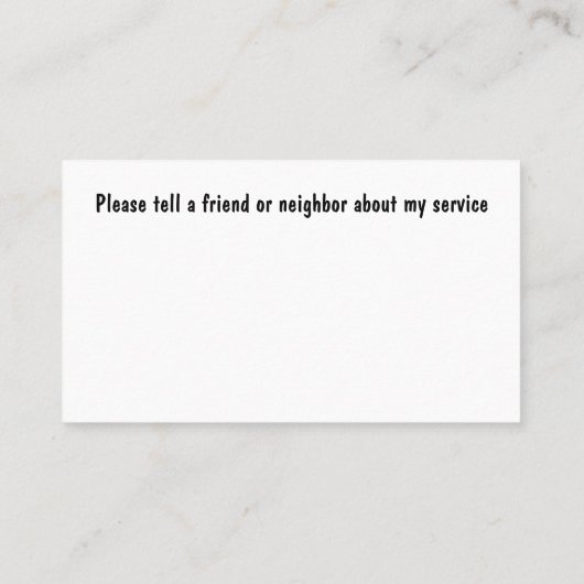 Visitekaartjes van Classy Caregiver (Achterkant)