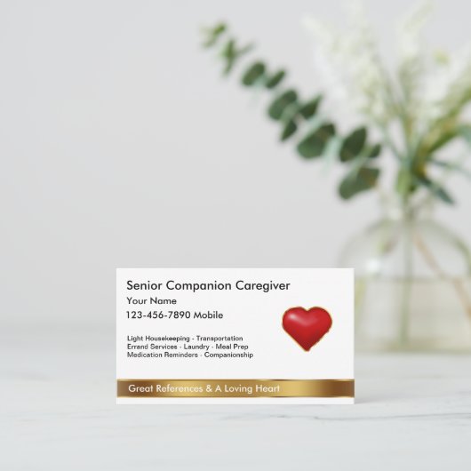 Visitekaartjes van Classy Caregiver (Staand voorkant)