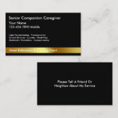 Visitekaartjes van Classy Caregiver (Voorkant / Achterkant)