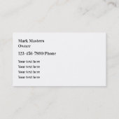 Visitekaartjes van Classy Cool Automotive Services (Achterkant)