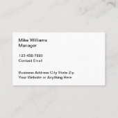 Visitekaartjes van Classy Cool Building Contractor (Achterkant)