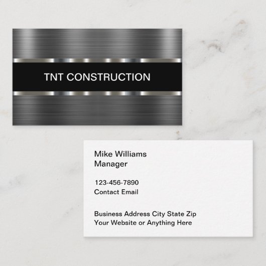 Visitekaartjes van Classy Cool Building Contractor (Voorkant / Achterkant)