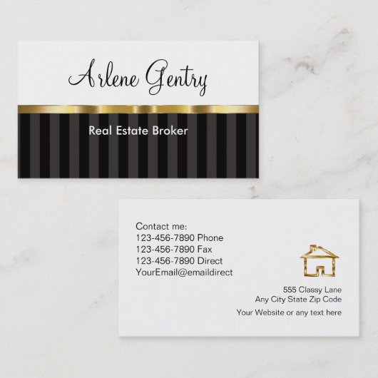 Visitekaartjes van Classy Gold Real Estate (Voorkant / Achterkant)