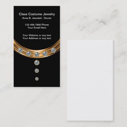 Visitekaartjes van Classy Jewelry (Voorkant / Achterkant)